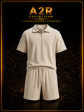 Ensemble Écru - Polo zippé & short